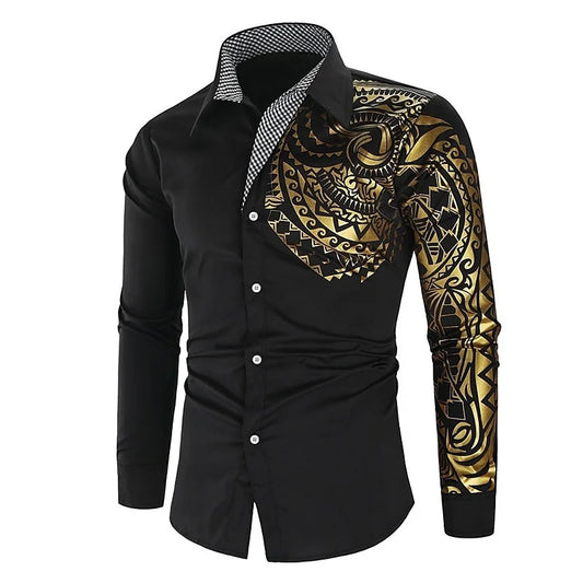Men’s Classic Button-Down Long Sleeve Shirt – Casual/Formal Lapel Shirt for Spring & Fall (S–6XL)