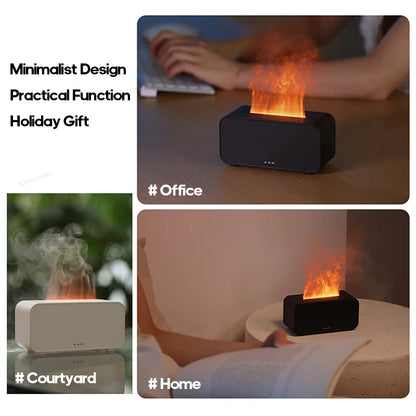 Simulation Flame Aromatherapy Machine Mini Air Humidifier LED Colorful Light Timer Humidifier Home Perfume Diffuser