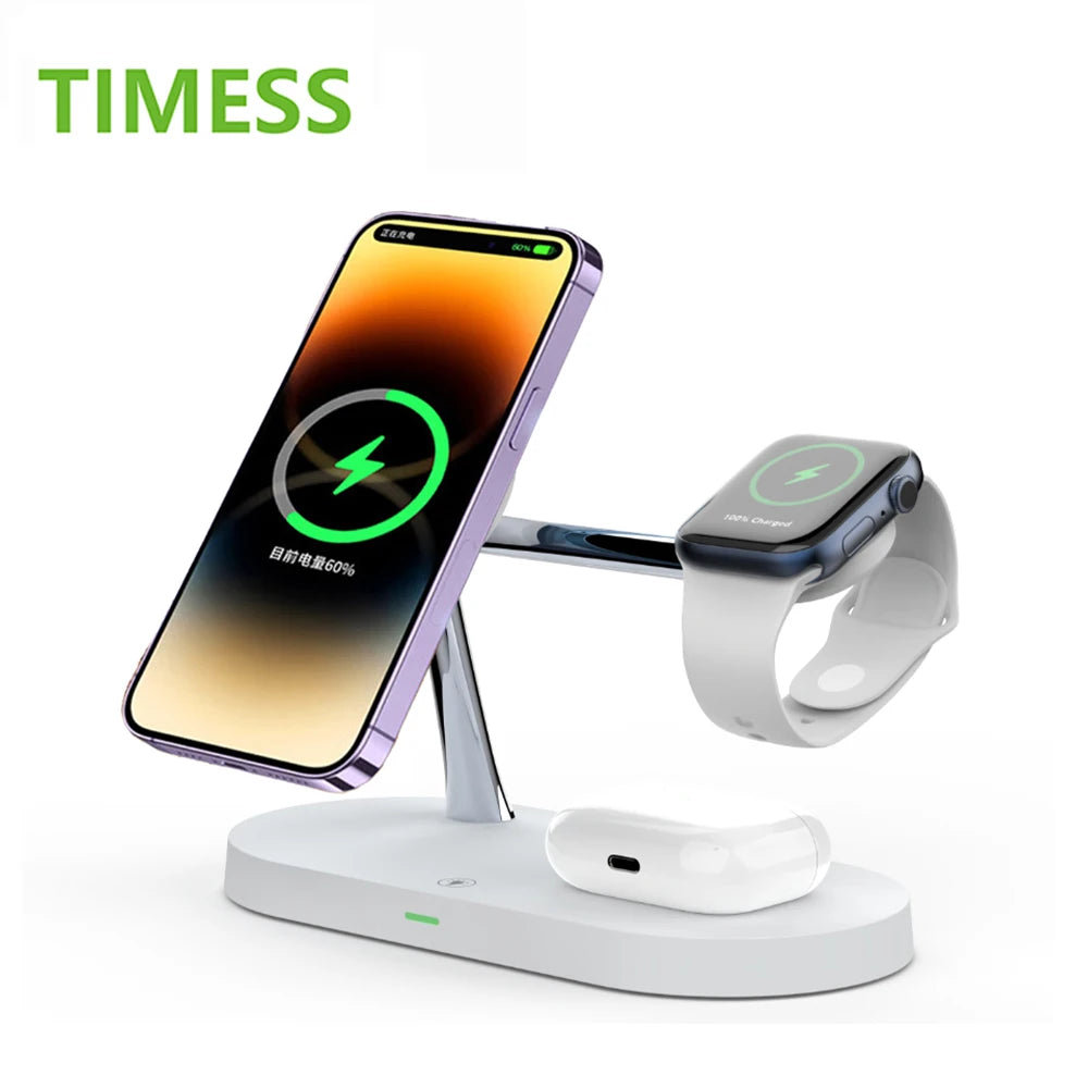 3-in-1 Fast Wireless Charging Station | Foldable Charger Dock for iPhone 16/15/14, Apple Watch & AirPods