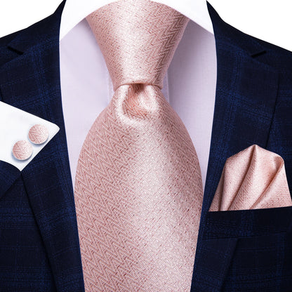 Burgundy Brown & Black Paisley Striped Silk Tie Set – Necktie + Pocket Square + Cufflinks – Formal Gift Set for Men