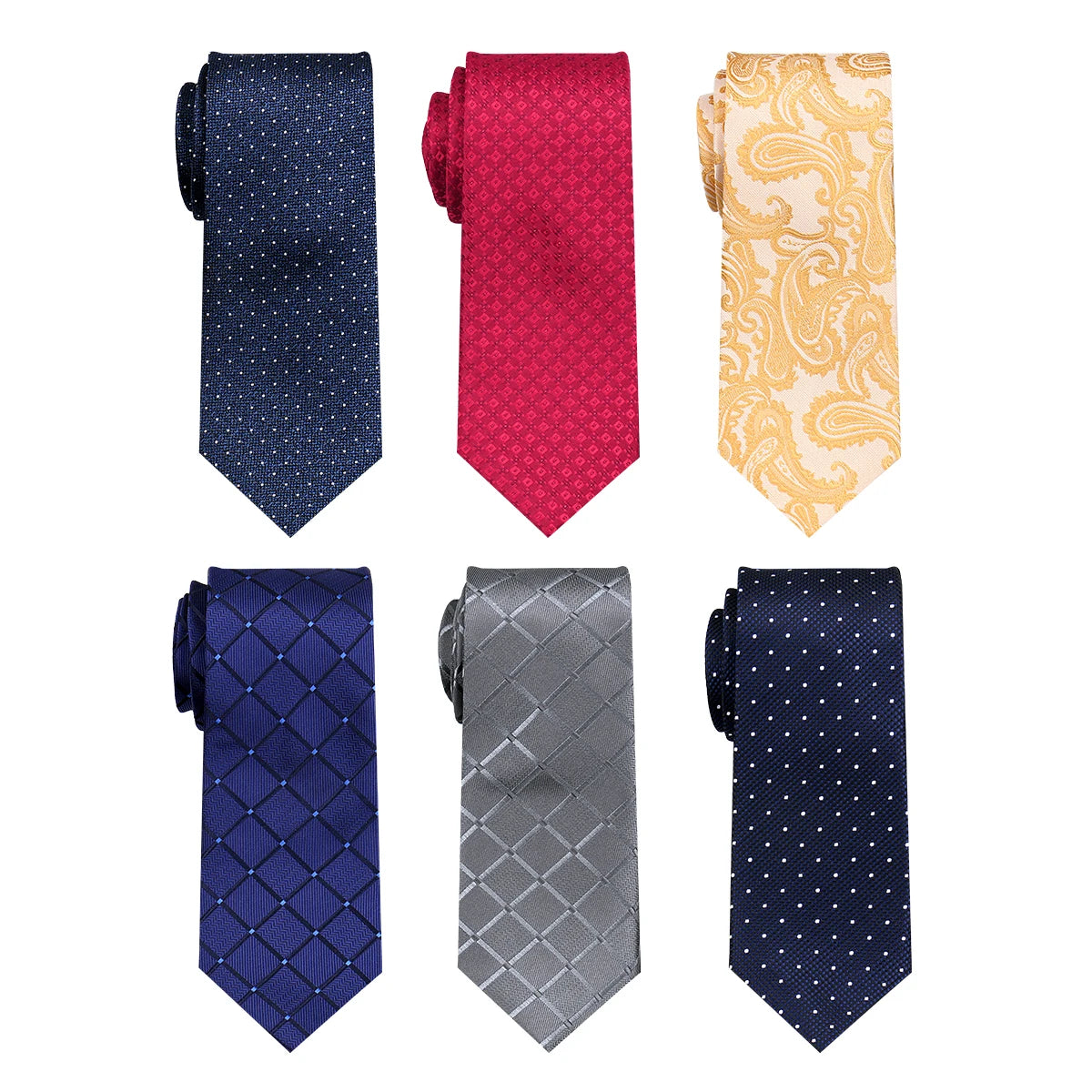 6-Pack Classic Woven Jacquard Men’s Ties – Business & Wedding Necktie Set | Formal Accessories for Workplace or Gift