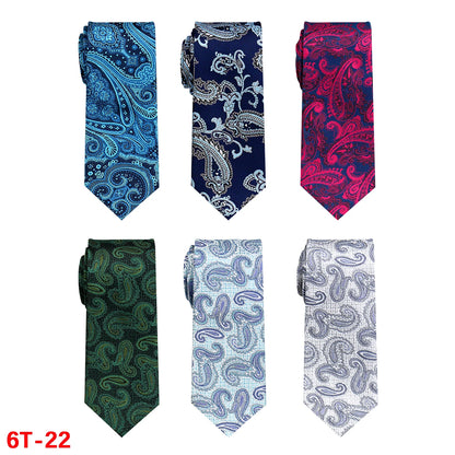 6-Pack Classic Woven Jacquard Men’s Ties – Business & Wedding Necktie Set | Formal Accessories for Workplace or Gift