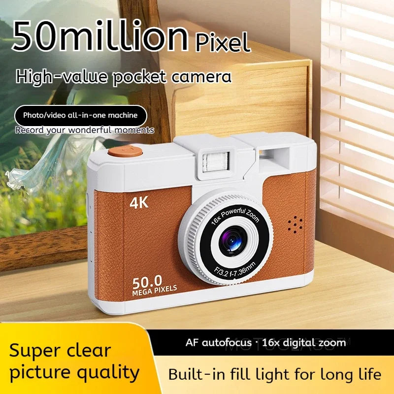 Portable HD Digital Camera Retro Dual Lens - Model M16 For Travel, Students & Compact Photography Enthusiasts