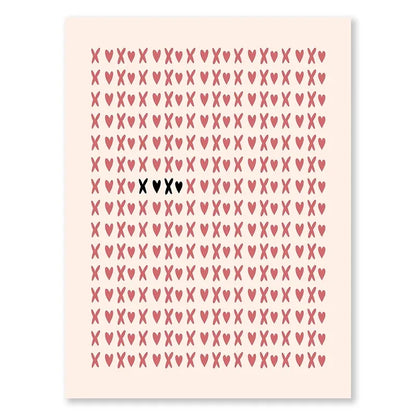 Valentine's Day Queue Gallery Printable Poster - Vintage Romantic Wall Art Cute Pink Heart Canvas Painting for Home Bedroom Decoration