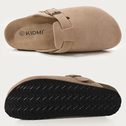 Crestar Cork Suede Mules Slippers – Classic Unisex Outdoor Clogs with Arch Support