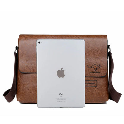  Luxury Leather Men’s Shoulder Bag for iPad – Business Handbag & Messenger Bag