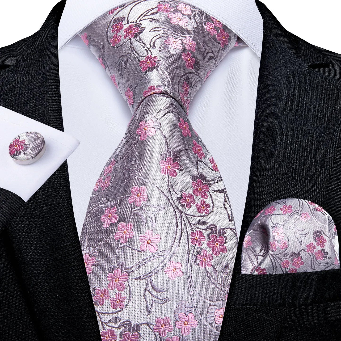 Men’s Paisley Tie Set – Luxury Silk-Feel Necktie, Pocket Square & Cufflinks – Formal Wedding & Prom Gift Set