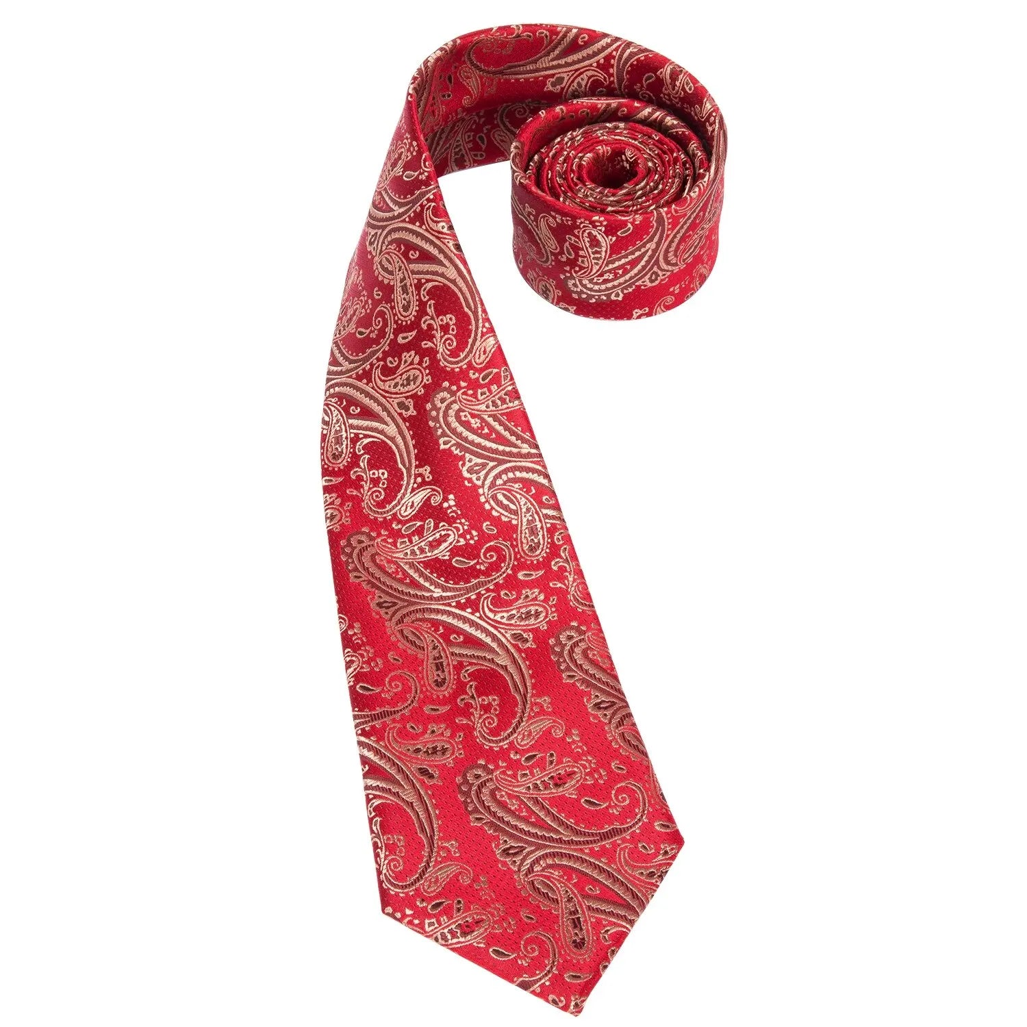 Men’s Elegant Paisley Tie Set – Jacquard Woven Necktie, Pocket Square & Cufflinks for Weddings, Business & Gifts