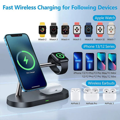 3-in-1 Fast Wireless Charging Station | Foldable Charger Dock for iPhone 16/15/14, Apple Watch & AirPods