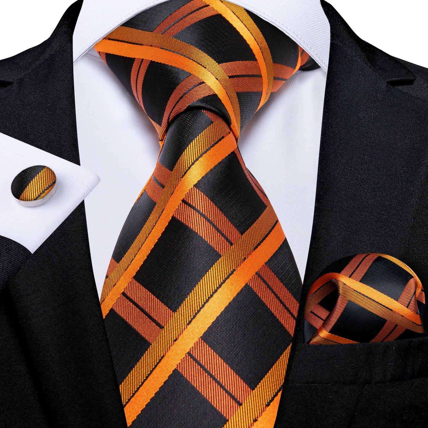 Men’s Paisley Tie Set – Luxury Silk-Feel Necktie, Pocket Square & Cufflinks – Formal Wedding & Prom Gift Set