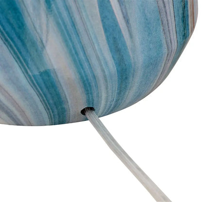 Set of 2 Carlton Modern Coastal Table Lamps - 28" Tall Swirling Blue Faux Marble - DynamicDrop Hub