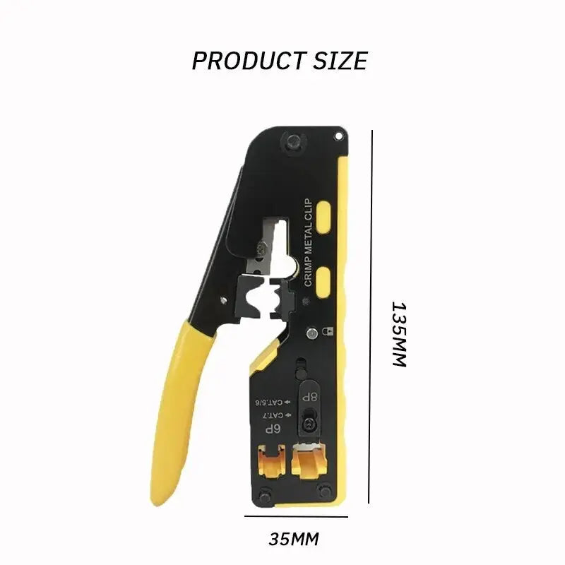 Seven Types of through Hole Network Wire Pliers Multifunctional Stripping Tangent Perforated Crystal Head Crimping Pliers 1Pc - DynamicDrop Hub