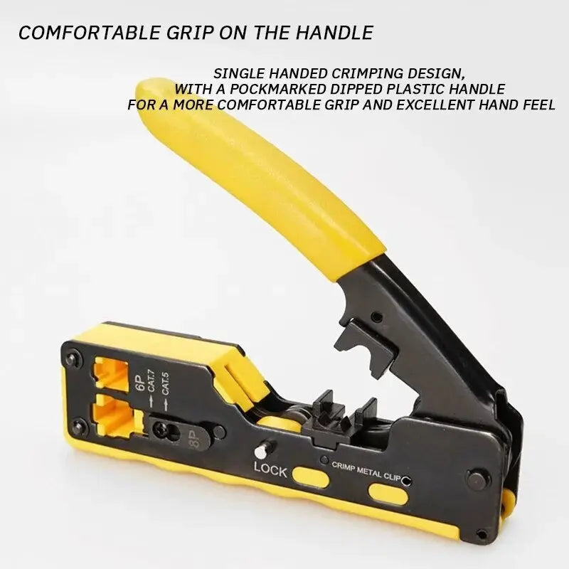 Seven Types of through Hole Network Wire Pliers Multifunctional Stripping Tangent Perforated Crystal Head Crimping Pliers 1Pc - DynamicDrop Hub