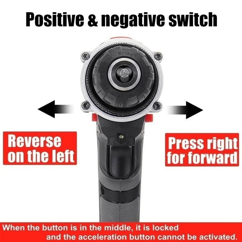 21V Cordless Impact Drill Electric Screwdriver Electric Hammer Drill Mini Wireless Hand Drill Lithium-Ion Battery Power Tools