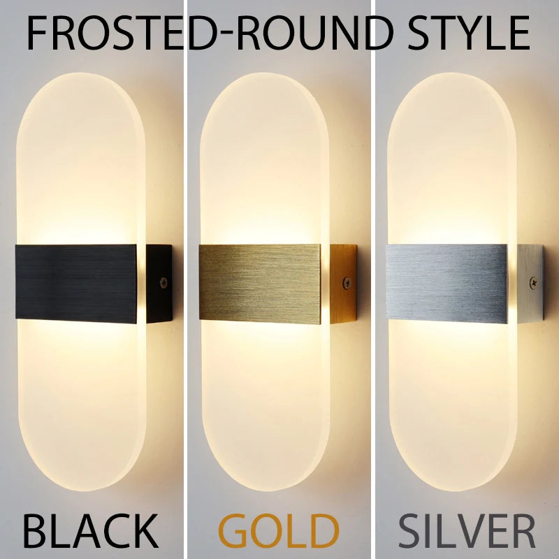 Indoor Acrylic Wall Lamp 6W Modern LED Wall Light Nordic Sconce Lamps Balcony Bedside Lights for Home Decoration AC85-265V