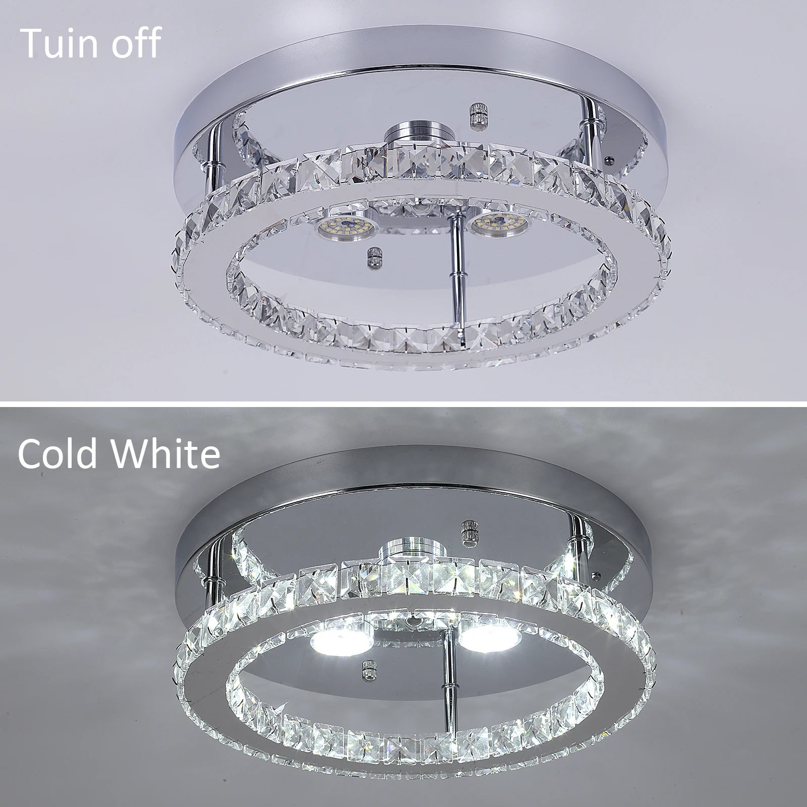 Luxury K9 Crystal Chandelier – Circle Ceiling Lamp for Bedroom, Kitchen, Dining Room