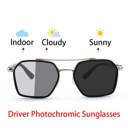 Intelligent Photochromic Polarized Sunglasses – Men’s Retro Luxury UV400 Day & Night Driving Glasses