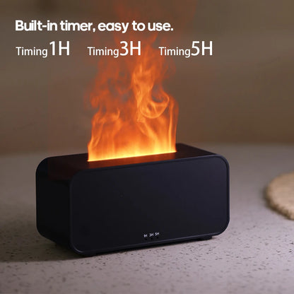Simulation Flame Aromatherapy Machine Mini Air Humidifier LED Colorful Light Timer Humidifier Home Perfume Diffuser