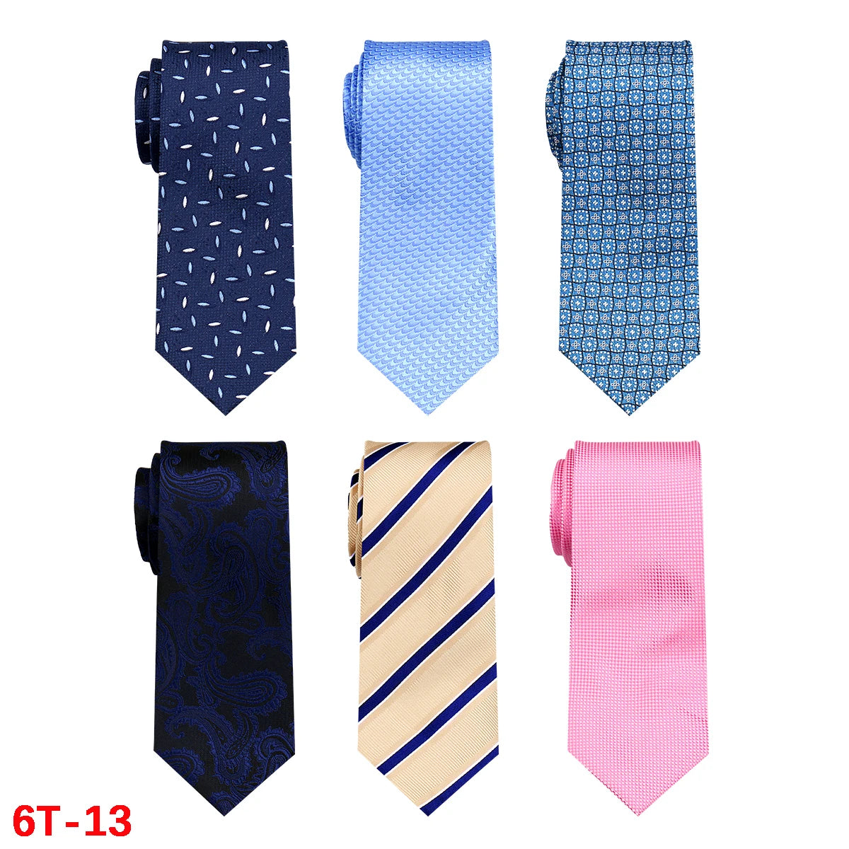 6-Pack Classic Woven Jacquard Men’s Ties – Business & Wedding Necktie Set | Formal Accessories for Workplace or Gift