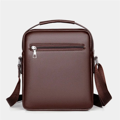 Men’s Crossbody Shoulder Bag - Vintage Large Capacity Waterproof PU Leather Messenger Tote