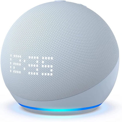 Best-Selling Echo Dot 5th Gen Smart Speaker Bundle – Alexa & Google Assistant, Wireless Clock, Portable (4th & 5th Gen Compatible)