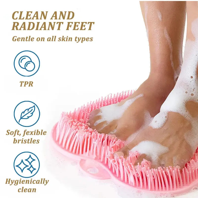 Silicone Rub Back Brush Bathroom Non-Slip Wash Foot Pad Massage Shower Mat with Sucker Bath Massage Foot Exfoliating Brush Pad - DynamicDrop Hub