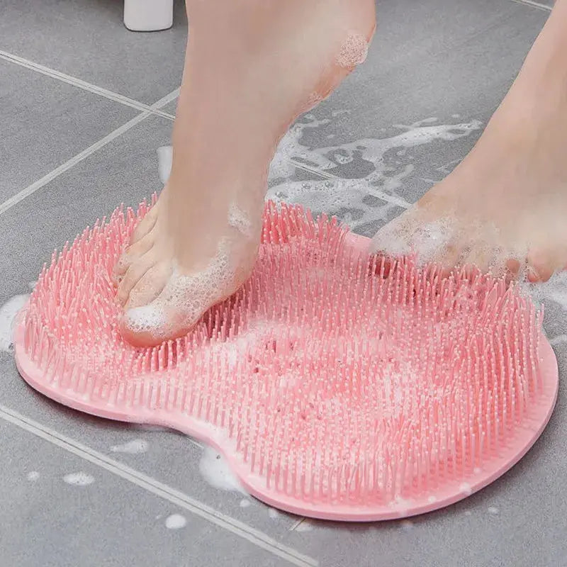 Silicone Rub Back Brush Bathroom Non-Slip Wash Foot Pad Massage Shower Mat with Sucker Bath Massage Foot Exfoliating Brush Pad - DynamicDrop Hub