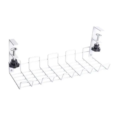 Sleek Under-Desk Organizer: Metal Cable Management Tray for Home, Office, & Kitchen - No Drilling Needed! - DynamicDrop Hub