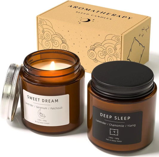 Sleep Candles Gifts for Women, Lavender Scented Candles Gift Set for Anxiety, - DynamicDrop Hub