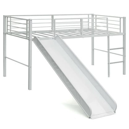 Sliding Loft Children Single Bed with Stairs and Safety Guardrails - DynamicDrop Hub