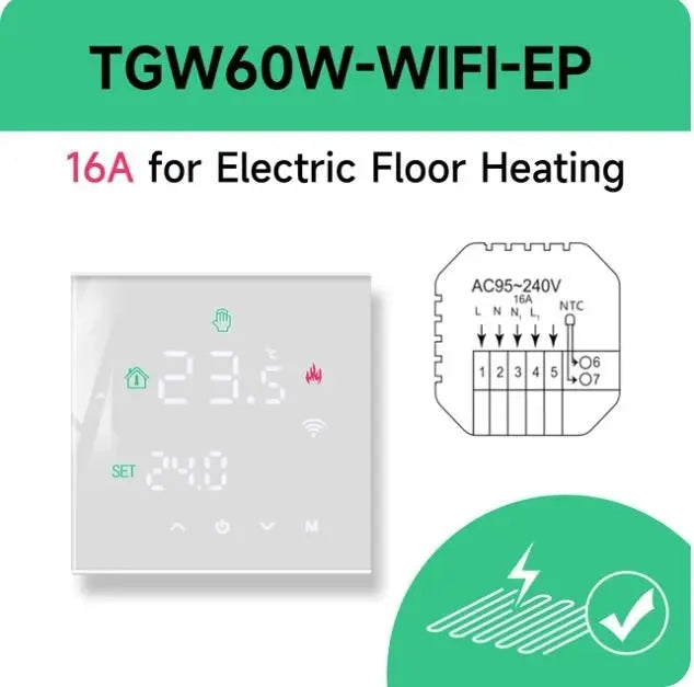 Smart WiFi Thermoregulator – Electric Heating & Gas Boiler Thermostat for Home Temperature Control - DynamicDrop Hub