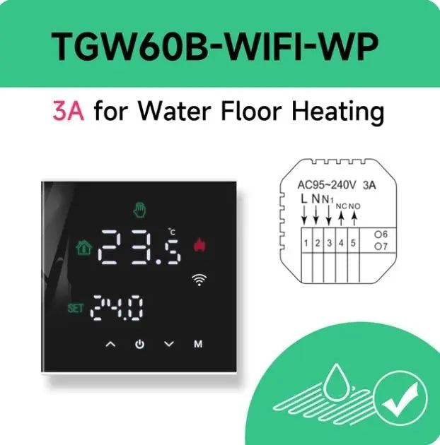 Smart WiFi Thermoregulator – Electric Heating & Gas Boiler Thermostat for Home Temperature Control - DynamicDrop Hub