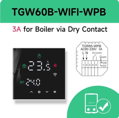 Smart WiFi Thermoregulator – Electric Heating & Gas Boiler Thermostat for Home Temperature Control - DynamicDrop Hub