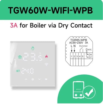 Smart WiFi Thermoregulator – Electric Heating & Gas Boiler Thermostat for Home Temperature Control - DynamicDrop Hub