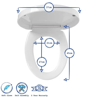 Soft Close round Standard Toilet Seat - DynamicDrop Hub