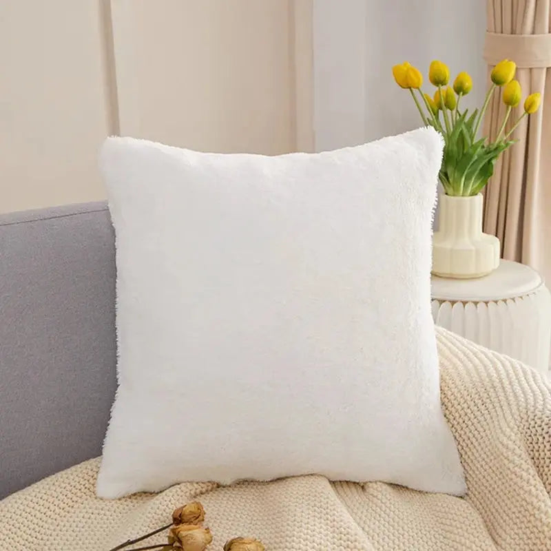 Soft Throw Pillowcase Faux Rabbit Fur Luxury Plush Decorative Pillow Cushion for Sofa - DynamicDrop Hub