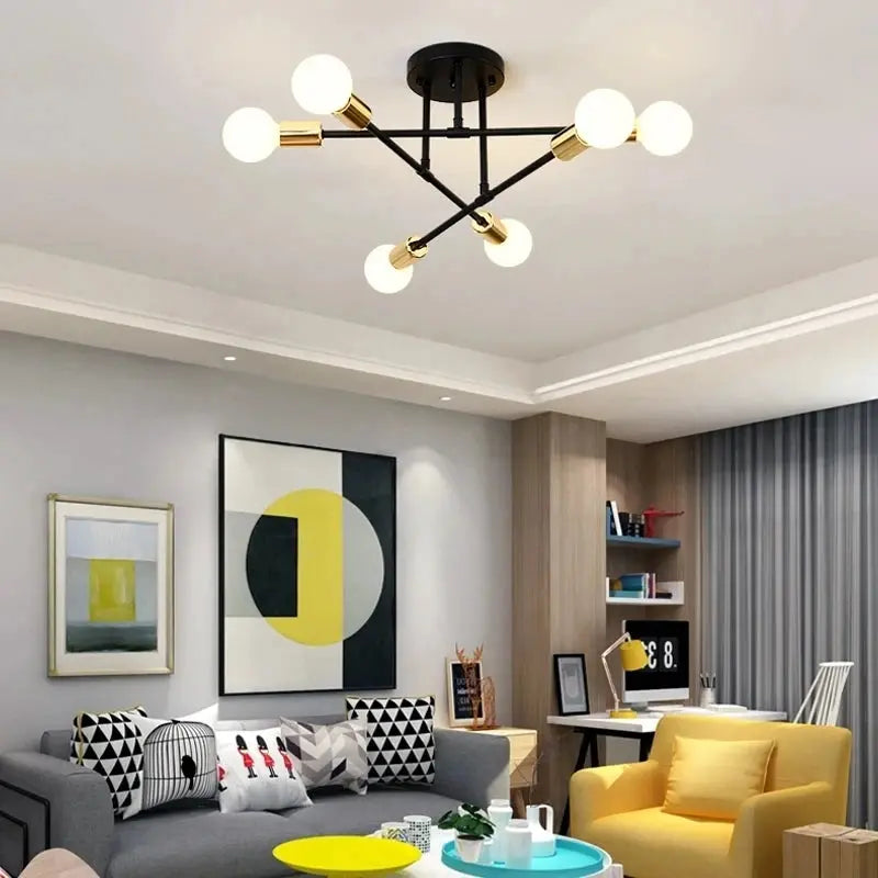 Sophisticated Simplicity: Nordic Minimalist LED Pendant Ceiling Lamp - Elegant Black and Gold Lighting Fixture for Bedrooms and Living Rooms - DynamicDrop Hub