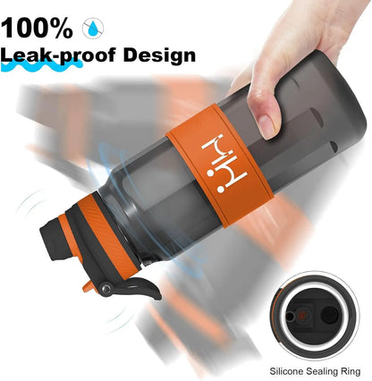 Sports Water Bottle with Straw Flip Top Leak Proof Drink BPA Free Gym Travel 1L - DynamicDrop Hub