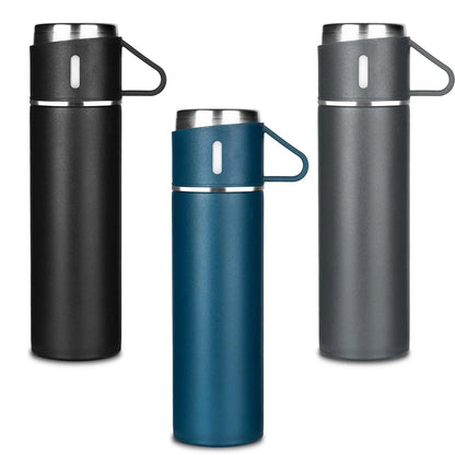 Stainless Steel Vacuum Insulated Thermo Bottle with Cup – Keeps Drinks Hot or Cold for Hours - DynamicDrop Hub