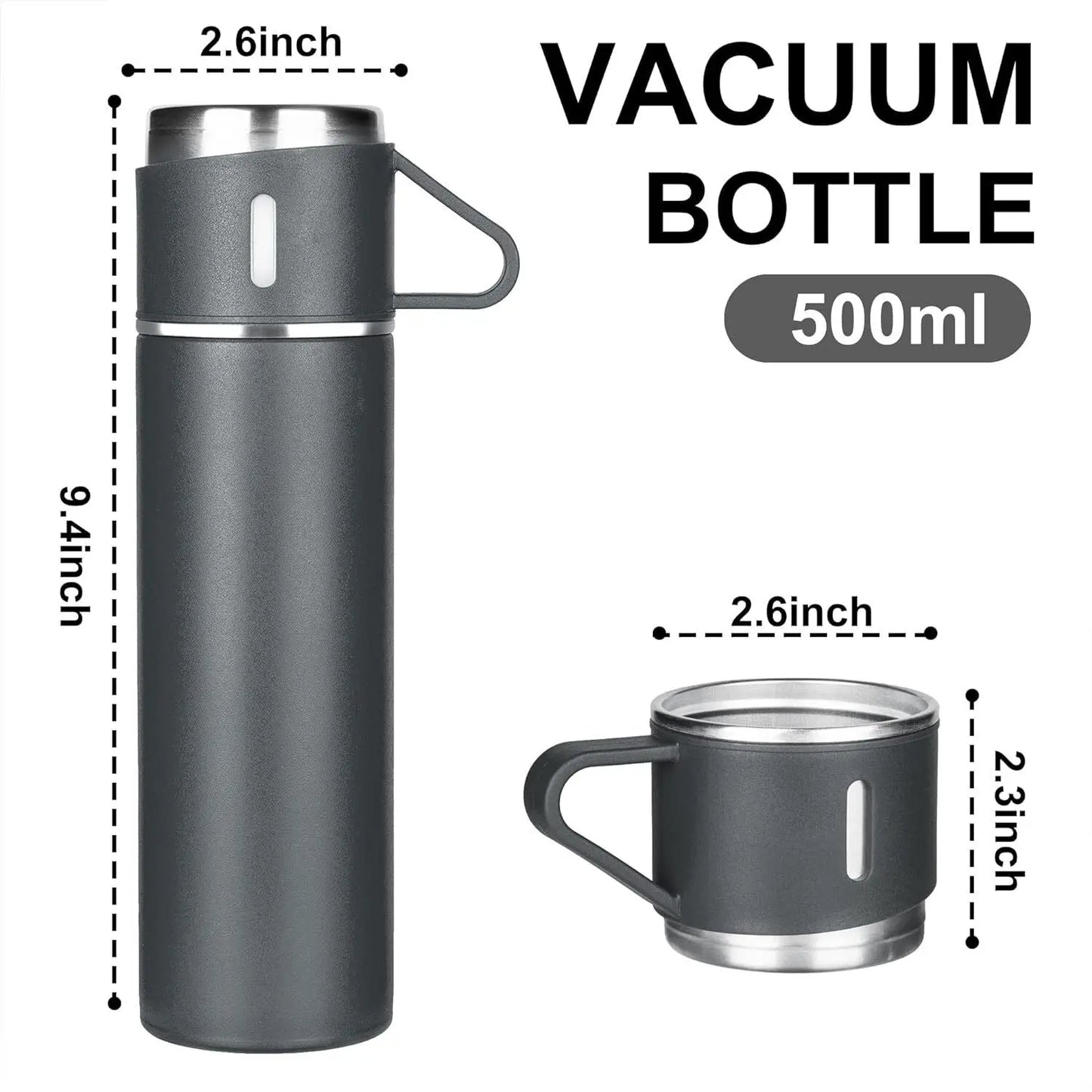 Stainless Steel Vacuum Insulated Thermo Bottle with Cup – Keeps Drinks Hot or Cold for Hours - DynamicDrop Hub