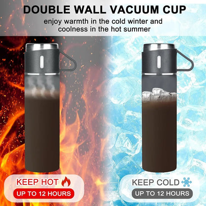 Stainless Steel Vacuum Insulated Thermo Bottle with Cup – Keeps Drinks Hot or Cold for Hours - DynamicDrop Hub