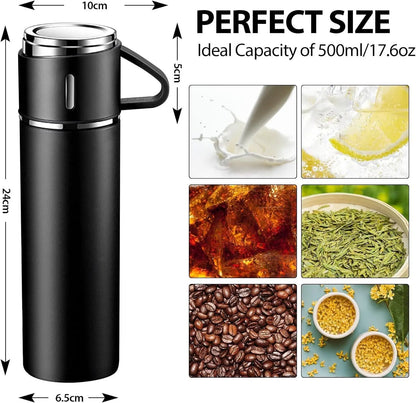 Stainless Steel Vacuum Insulated Thermo Bottle with Cup – Keeps Drinks Hot or Cold for Hours - DynamicDrop Hub