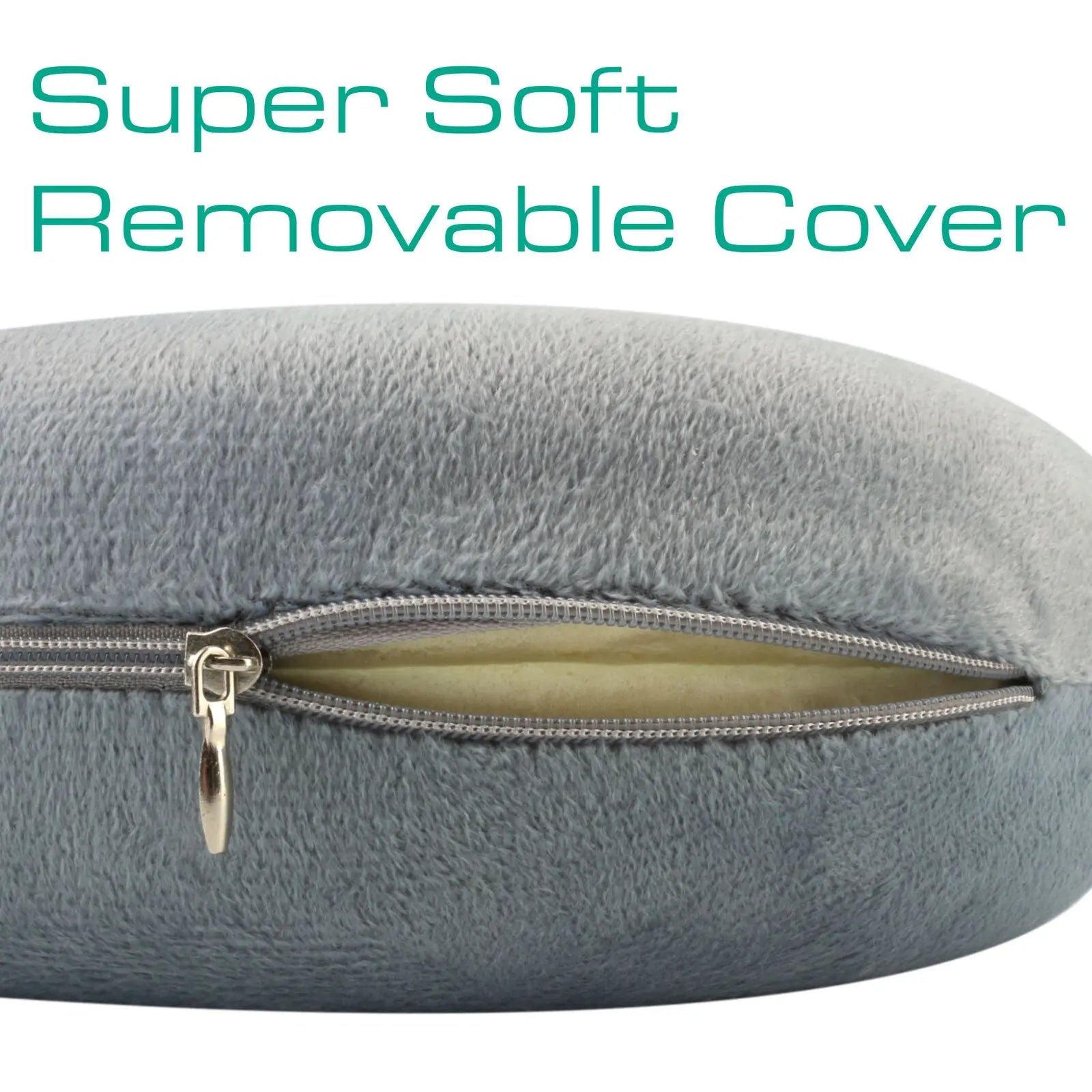 TRAVEL PILLOW Memory Foam Neck Head Support Removeable Cover Soft Grey U Shaped - DynamicDrop Hub