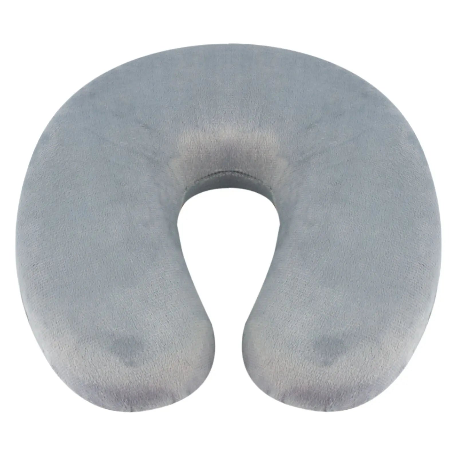 TRAVEL PILLOW Memory Foam Neck Head Support Removeable Cover Soft Grey U Shaped - DynamicDrop Hub