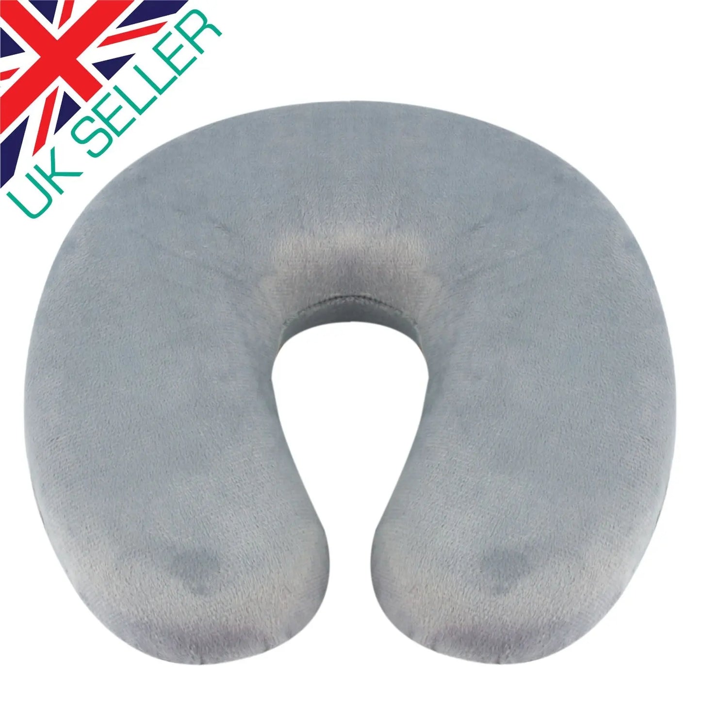 TRAVEL PILLOW Memory Foam Neck Head Support Removeable Cover Soft Grey U Shaped - DynamicDrop Hub