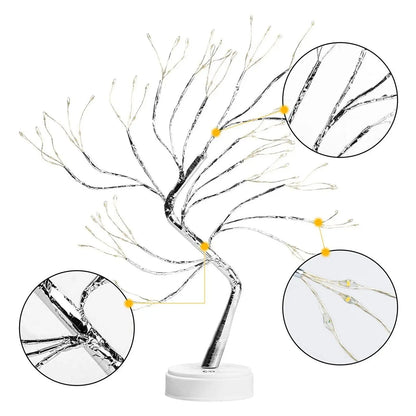 Tabletop Tree Lamp with Decorative LED Lights – for Bedroom and Party Glow - DynamicDrop Hub
