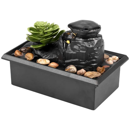 Serene Mini Tabletop Fountain for Indoor Bliss Battery/USB Powered - DynamicDrop Hub