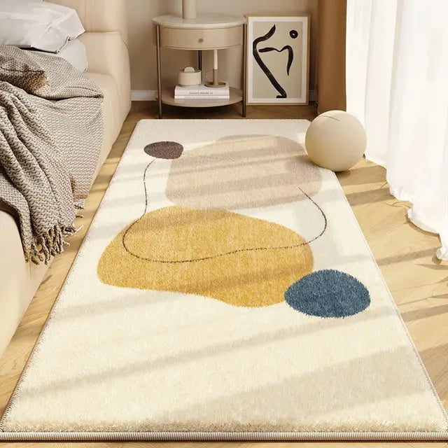 Simple Cream Style Imitation Cashmere Large Carpet Bedroom Bed Mat Living Room Sofa Blanketlovely Dirt Mat