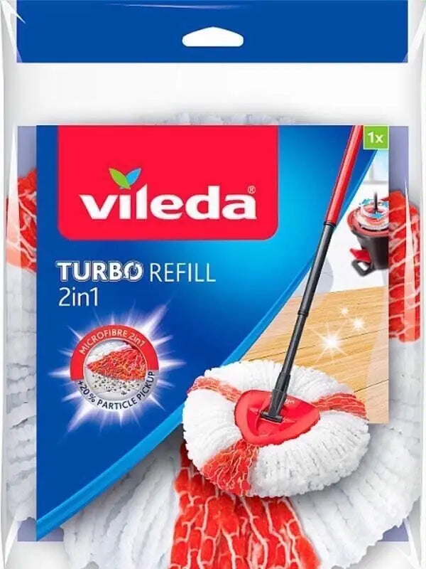 Villeda Easy Clean & Wring Turbo Microfiber Mop and Bucket Set or Refill Grey UK - DynamicDrop Hub