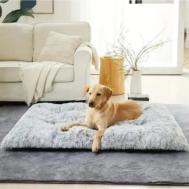 Warm Plush Dog Bed Mat Washable Calming Cushion for Pet Puppy for Large Dog Cat - DynamicDrop Hub